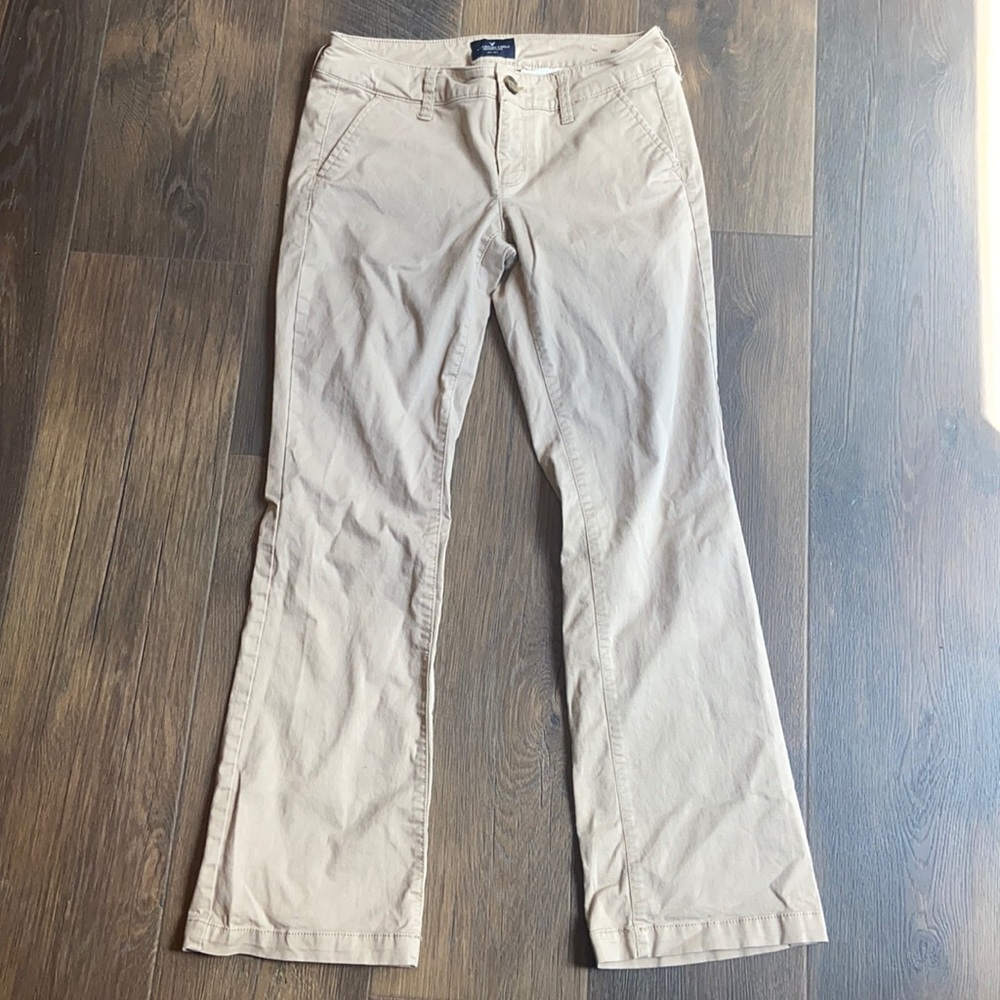American Eagle stretch kick boot Khaki pants
